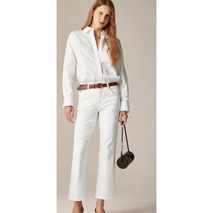 J Crew Mid Rise Kickout Jeans 23 00 White NWOT Crop Ankle Boot CH684 J.Crew